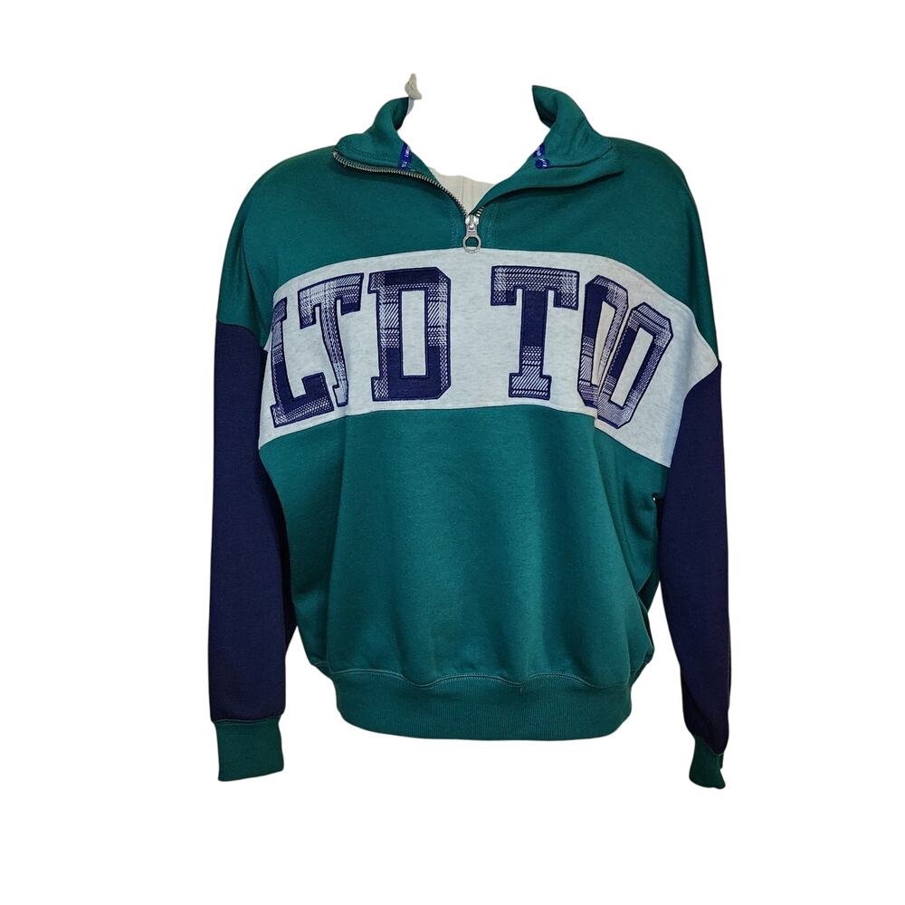 Girls Y2K 14/16 Limited Too 1/4-Zip Varsity‎ Retro Look Fleece Pullover
